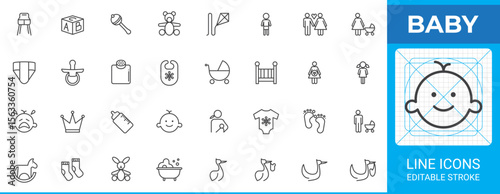 Baby outline icon pack