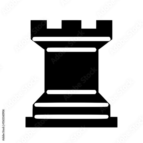Black Rook Chess Piece Silhouette