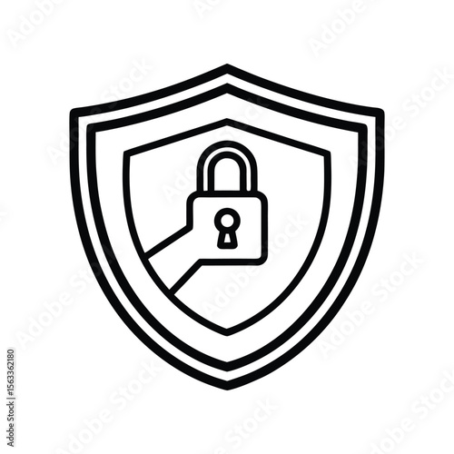 Data Security Shield Protecting Your Information with Robust Security Measures.set of shield icons, shield black and white icon set, safety shield icon set, armor sign icon, shield label classic butto