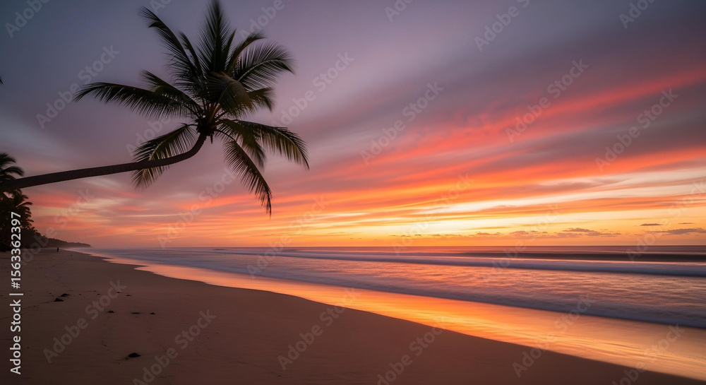 Fototapeta premium Dramatic Sunset Ocean Shoreline