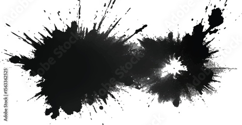 Isolated Vector Ink Splatter and Black Liquid Paint Splat – Grunge Stains and Drips for Urban Graphic Templates and Modern Street Art Design
