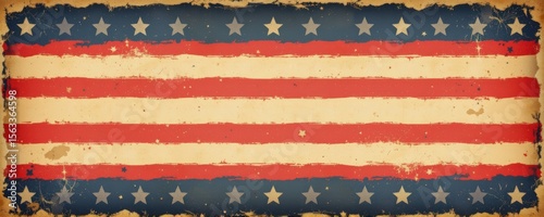 vintage americana themed independence day background with faded stars and stripes texture