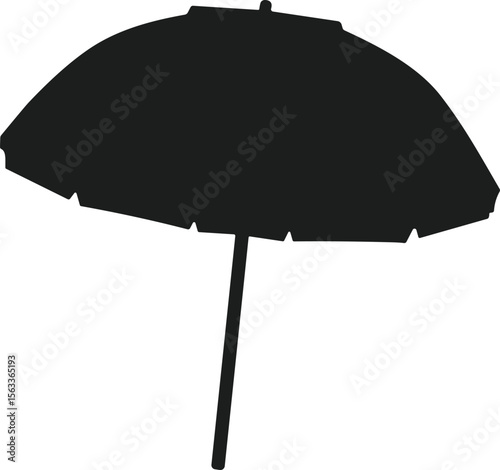 Silhouette Vector of a Beach Umbrella for Summer and Vacation Concepts