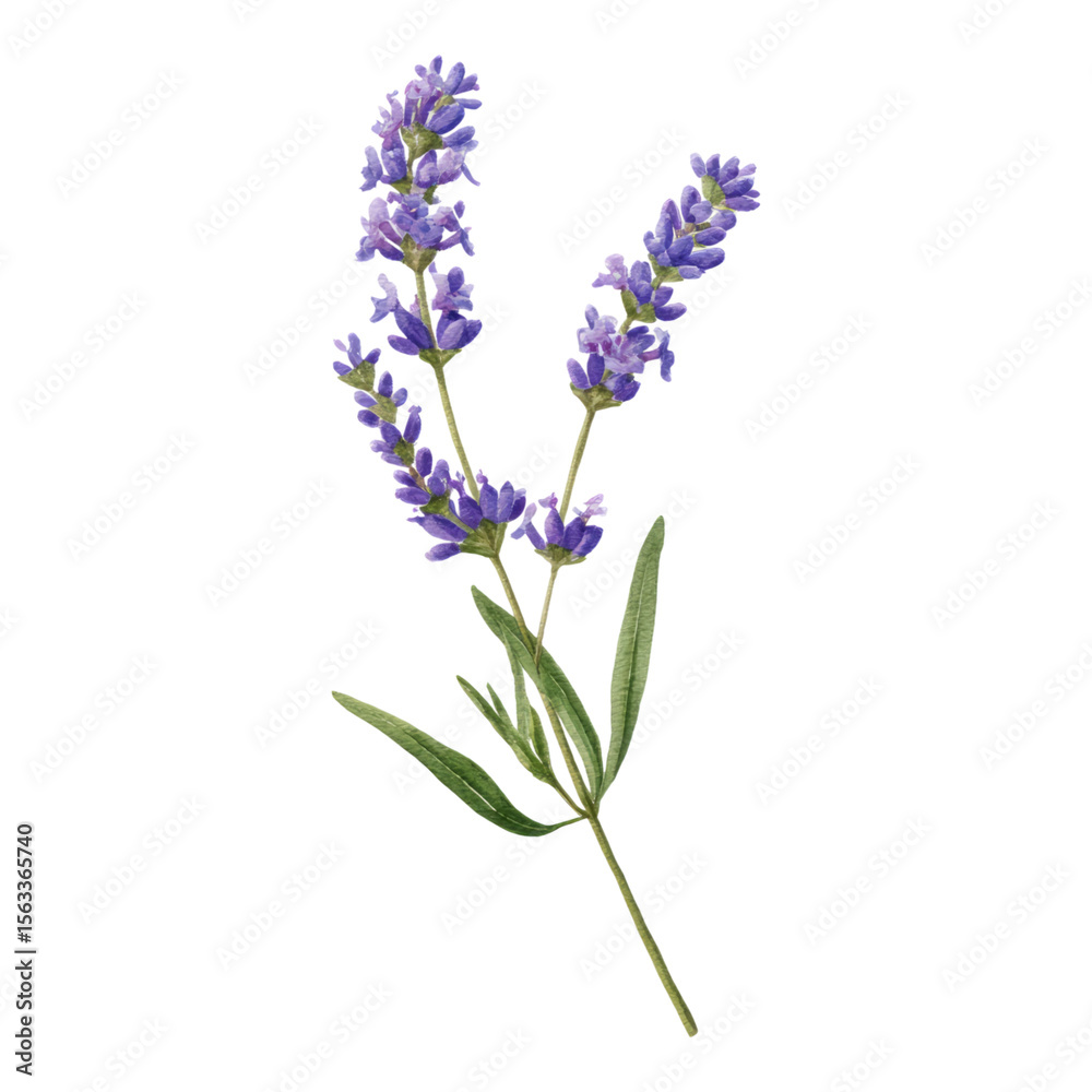 Obraz premium Elegant Lavender Flower Isolated on Transparent Background
