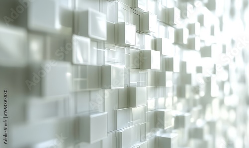 Wallpaper Mural White color technology concept geometric square background. square 3d Modern Abstract white background design. Minimal geometric white light background abstract modern design template Torontodigital.ca