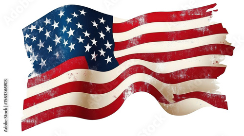 Wallpaper Mural American flag on white background Torontodigital.ca