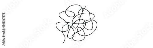 Confusing thoughts icon. flat vector illustration design. psychology concept, thoughts get confused chaos in head