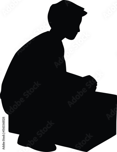 Silhouettes and statues of a man and woman in artistic poses