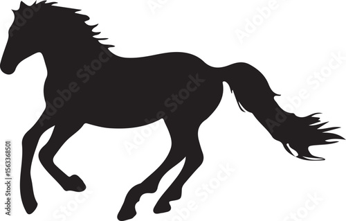 A horse running vector silhouette isolated white background 