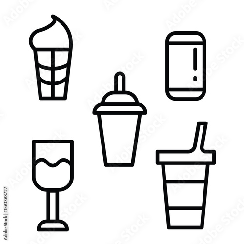 drink icon set glass design suitable to your business, branding, bundle, kitchen, restaurant, marketing, drink day, party, season, summer, and more
