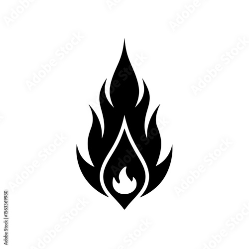 Tarot Flame Icon Vector Flat and Clean Look