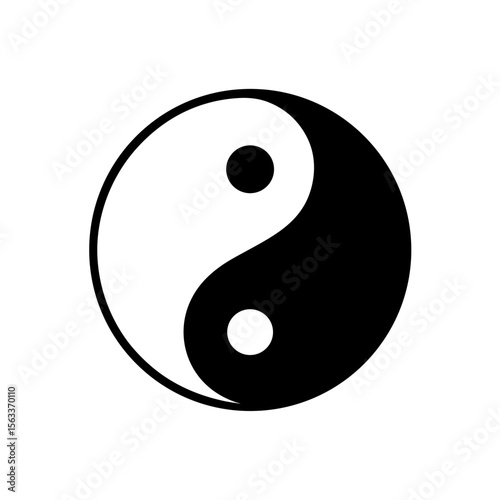 Yin Yang Icon Vector Flat and Clean Look