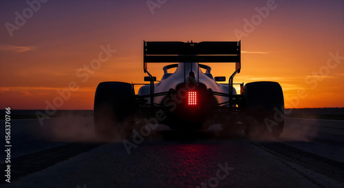 Formula 1 Car at Sunset
