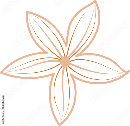 Minimal Hand Drawn Flower Line Art – Simple Floral Icon Illustration