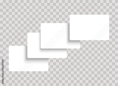 Empty four playing cards flying mockup