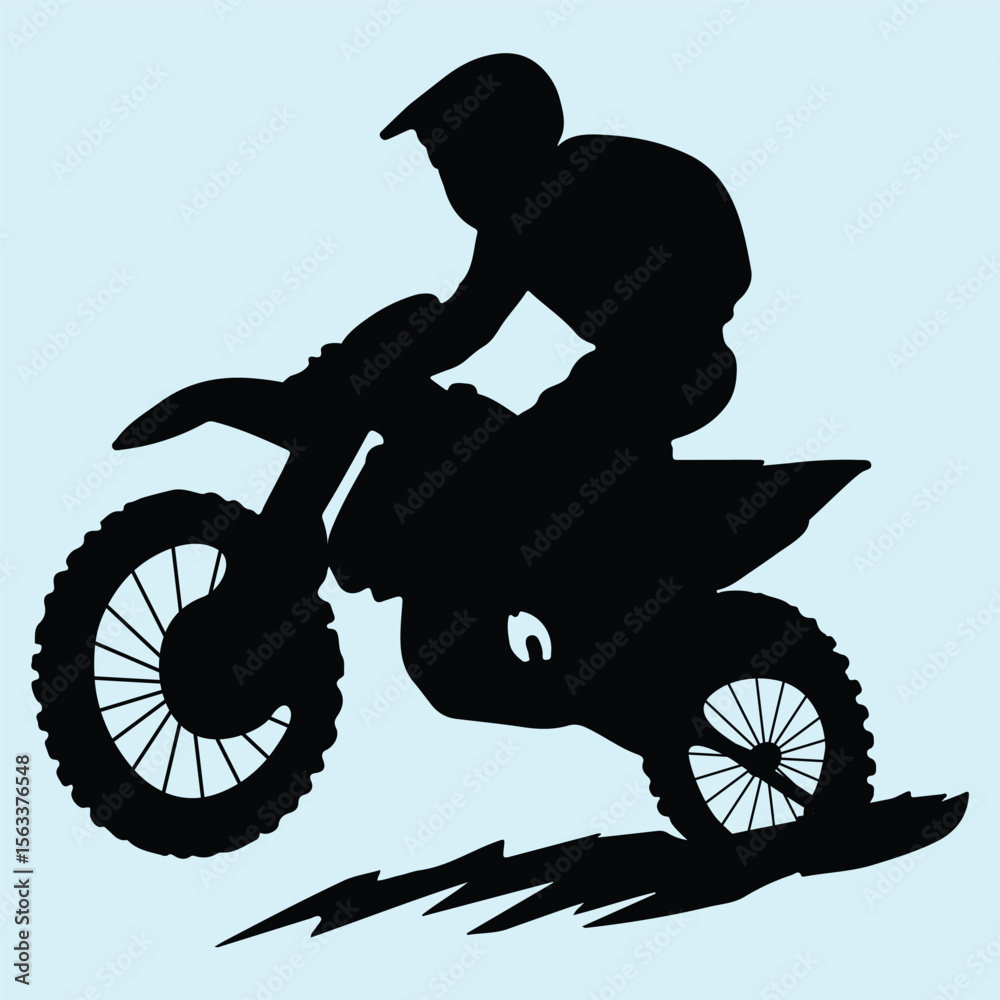 Fototapeta premium Dirt Bike Rider in Action Silhouette