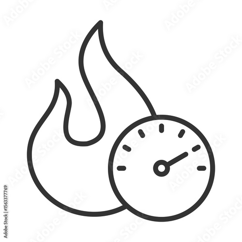 Calories Icon Outline Style. Vector Illustration Design
