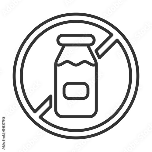 Lactose Free Icon Outline Style. Vector Illustration Design