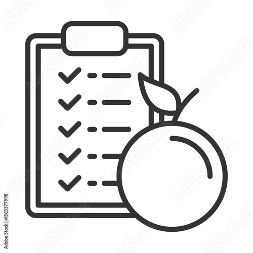 Nutrition Plan Icon Outline Style. Vector Illustration Design