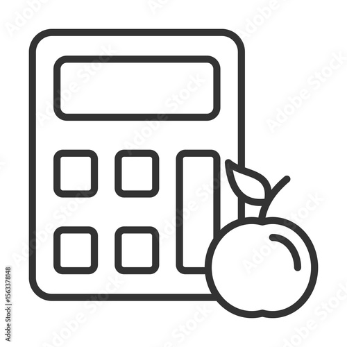 Calories Calculator Icon Outline Style. Vector Illustration Design