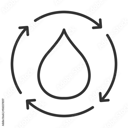 Water Balance Icon Outline Style. Vector Illustration Design