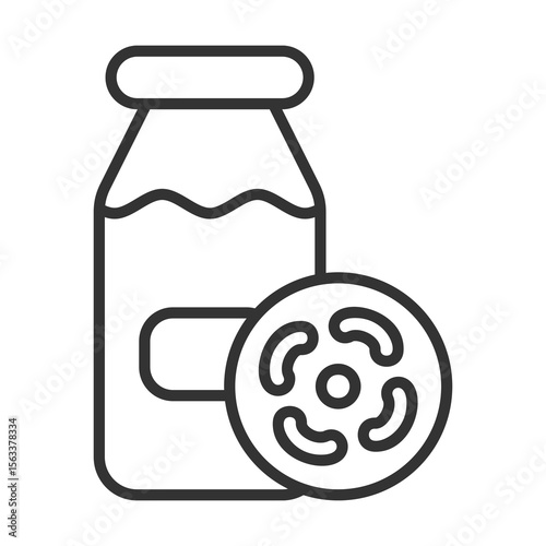 Probiotic Icon Outline Style. Vector Illustration Design
