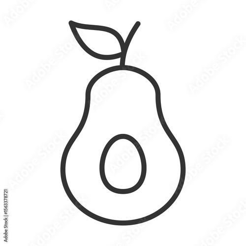 Avocado Icon Outline Style. Vector Illustration Design