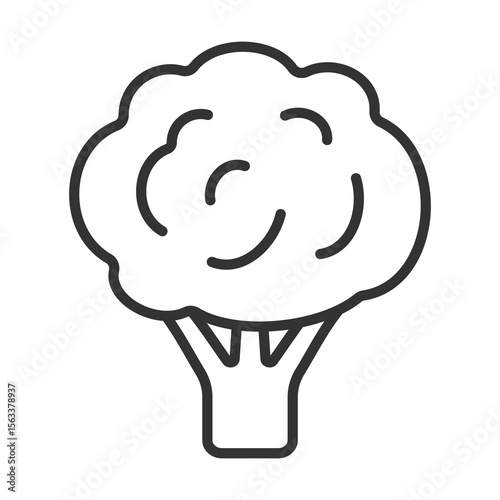 Broccoli Icon Outline Style. Vector Illustration Design
