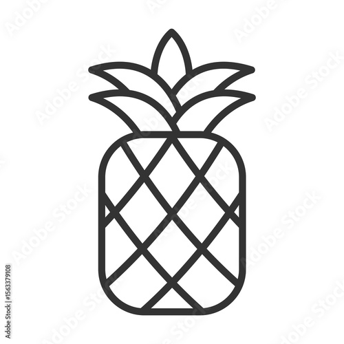 Pineapple Icon Outline Style. Vector Illustration Design