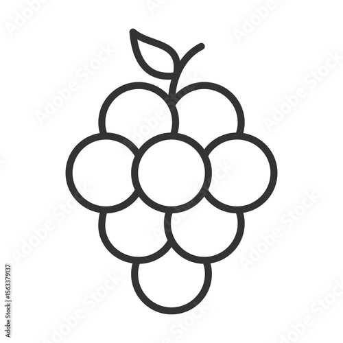 Grape Icon Outline Style. Vector Illustration Design