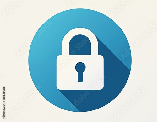 Free Download Blue icon with white padlock inside of blue circle. Represents security data protection. User interface element for website apps. Sign, symbol, pictogram. Cyber safety. Security of data, online - GFXLoad