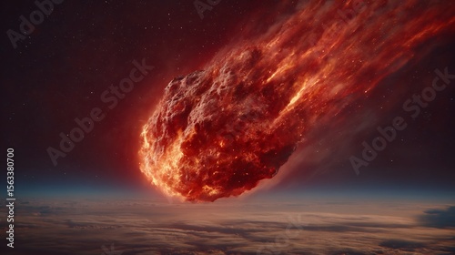 Spectacular fiery meteor hurtling towards Earth in a dramatic cosmic event