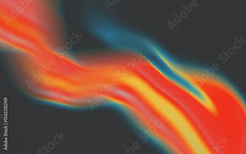 Fototapeta Naklejka Na Ścianę i Meble -  Vibrant grainy gradient abstract flame streak, colorful motion blur texture background