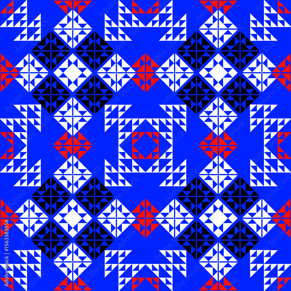 Fototapeta premium Seamless geometric heart pattern design for modern fabric and decorative wallpaper