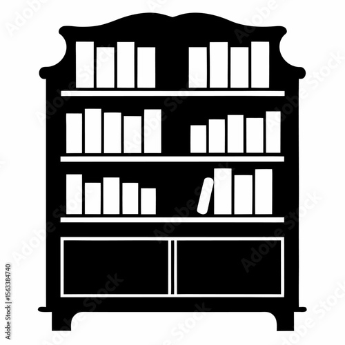 vector illustration of a bookshelf