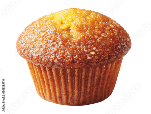 Golden Cornbread Muffin Sweet Treat Baked Good Dessert Food Pastry Sugar Topping isolated on a transparent background