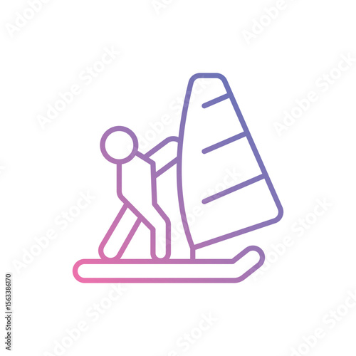 Sailing Surfing icon vector