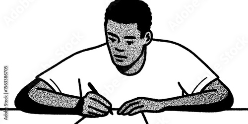 Person creating design on paper with pencil sketch art