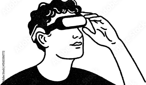 Exploring virtual reality technology with vr goggles sketch for innovative testing design