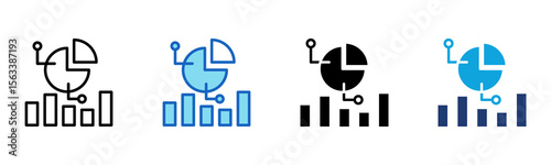 Data Distribution icon Multi Style Vector Illustration