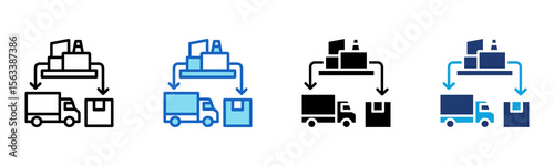 Supply Chain icon Multi Style Vector Illustration