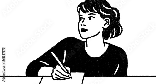 Student engagement in learning: hand drawn sketch of note taking