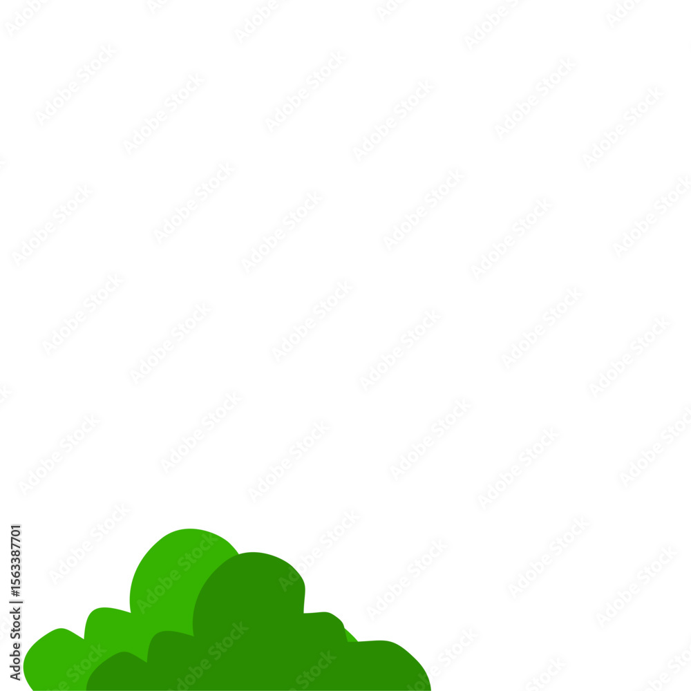 Obraz premium Green Bush Vector Illustration