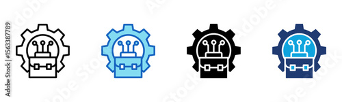 Business Management icon Multi Style Vector Illustration