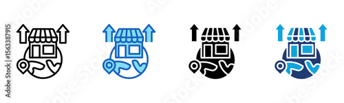 Global Market icon Multi Style Vector Illustration