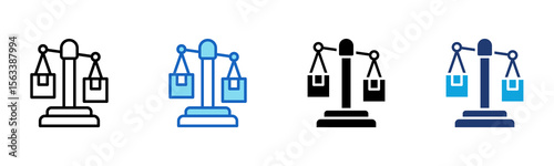 Justice Finance icon Multi Style Vector Illustration