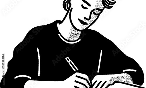 Woman taking financial notes concept with sketch style for design