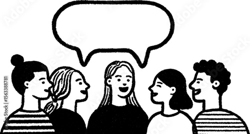 Online team collaboration and creative brainstorming in a sketch art style