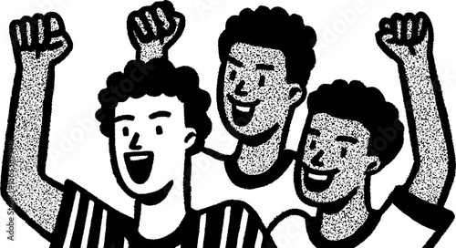 Friends cheering at game celebration - joyful support and camaraderie