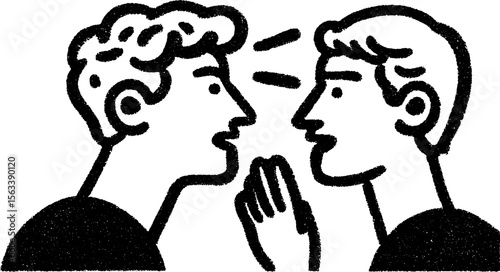 Friends sharing advice sketch - conversation and guidance concept